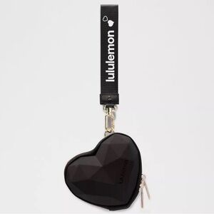 Lululemon Heart Wristlet Black Gold New